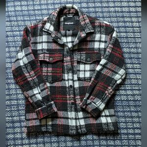 Desigual Black and Red Plaid Shaket Relaxed Fit